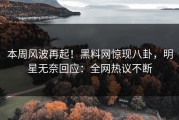 本周风波再起！黑料网惊现八卦，明星无奈回应：全网热议不断