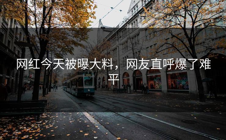 网红今天被曝大料，网友直呼爆了难平
