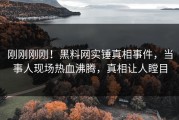 刚刚刚刚！黑料网实锤真相事件，当事人现场热血沸腾，真相让人瞠目