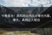 今晚直击！黑料网业内人士曝光内幕，曝光，真相让人瞠目