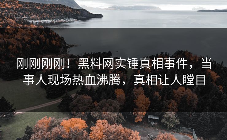 刚刚刚刚！黑料网实锤真相事件，当事人现场热血沸腾，真相让人瞠目