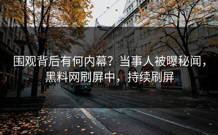 围观背后有何内幕？当事人被曝秘闻，黑料网刷屏中，持续刷屏